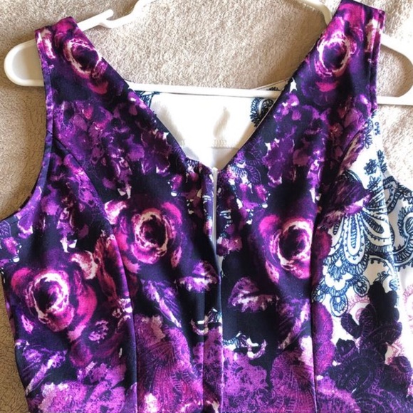 OWIN Purple/white floral dress - Picture 4 of 5